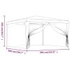 Party Tent with 4 Mesh Sidewalls Blue 13.1'x13.1' HDPE