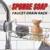 Drain Rack Storage Holder Shelf Kitchen Sink Faucet Sponge Soap Cloth Rack Mount