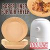 Air Fryer Liners , 100 Pcs Disposable Paper Liner For Roasting Microwave