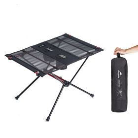 Outdoor Camping Portable Wild Tea Aluminum Alloy Small Table (Color: black)