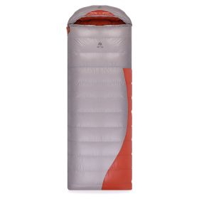 Outdoor Camping Envelope Down Sleeping Bag (Option: Orange grey-1500g White goose down)