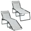 Foldable Recline Lounge Chair with Adjustable Backrest and Footrest